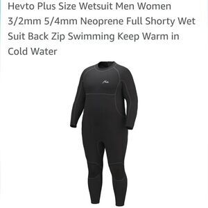 Hevto Plus Size Wetsuit Men Women 3/2mm 5/4mm Neoprene Full Shorty Wet Suit. New